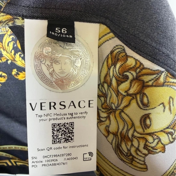 Versace Men's La Coupe Des Dieux-Print Silk Shirt Size 56/XXL - Picture 9 of 12